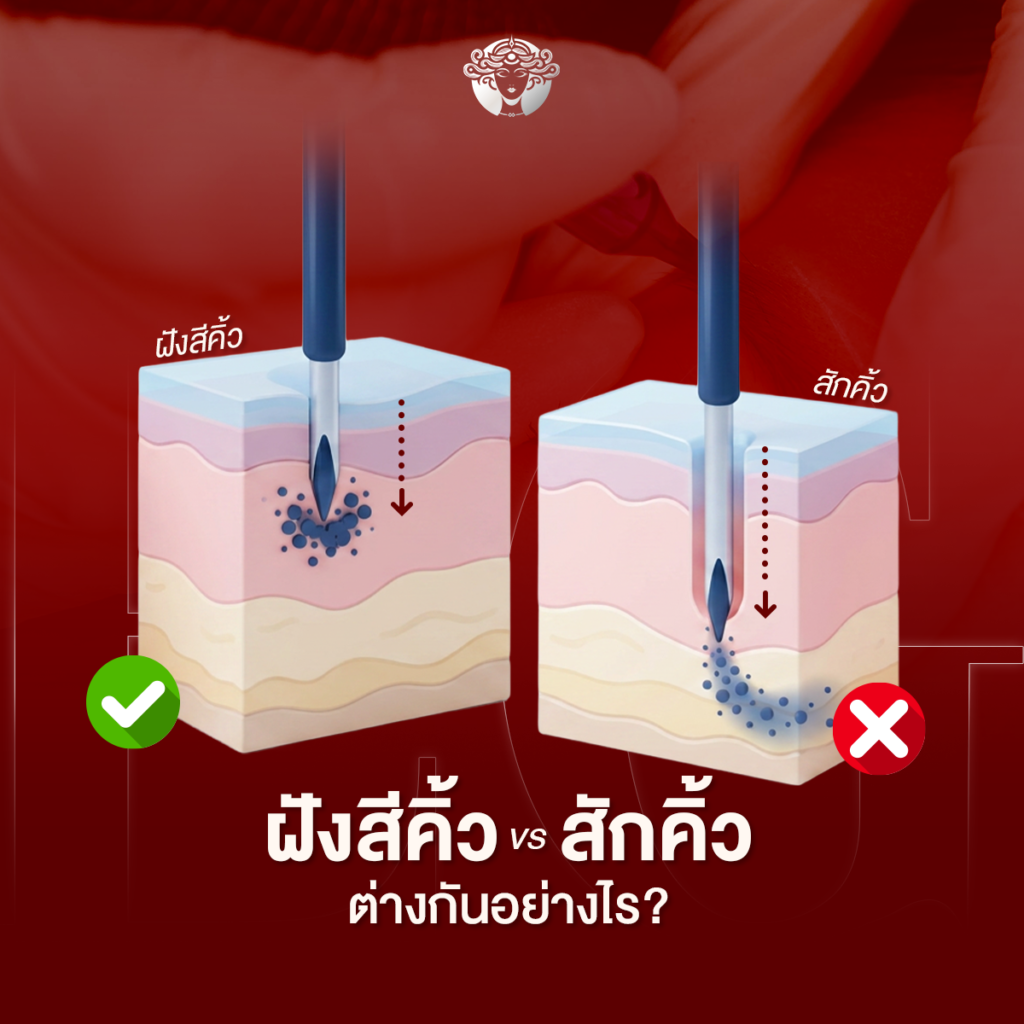 ฝังสีคิ้ว vs สักคิ้ว